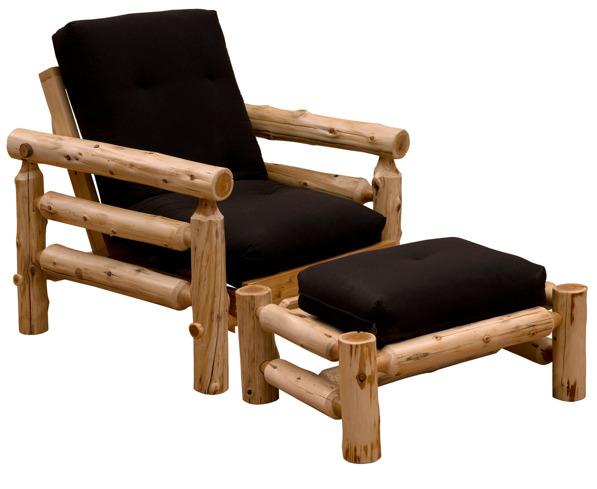 Fireside Lodge Cedar Voyageur Futon Chair And Ottoman Western Passion