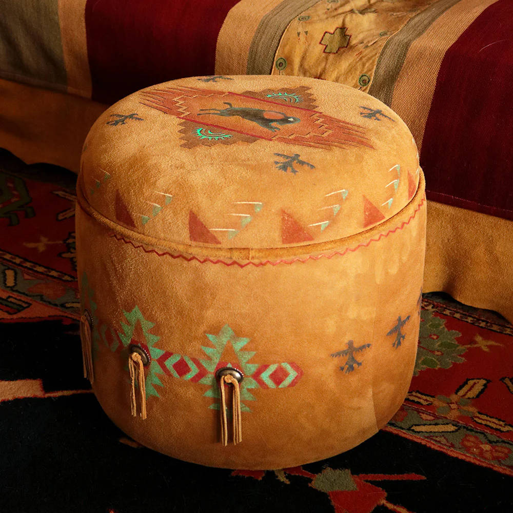 Elevate Your Living Room with One-of-a-Kind Western Ottomans