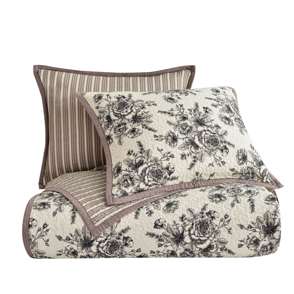 Lyla Reversible Floral Print Quilt Set individuals from HiEnd Accents