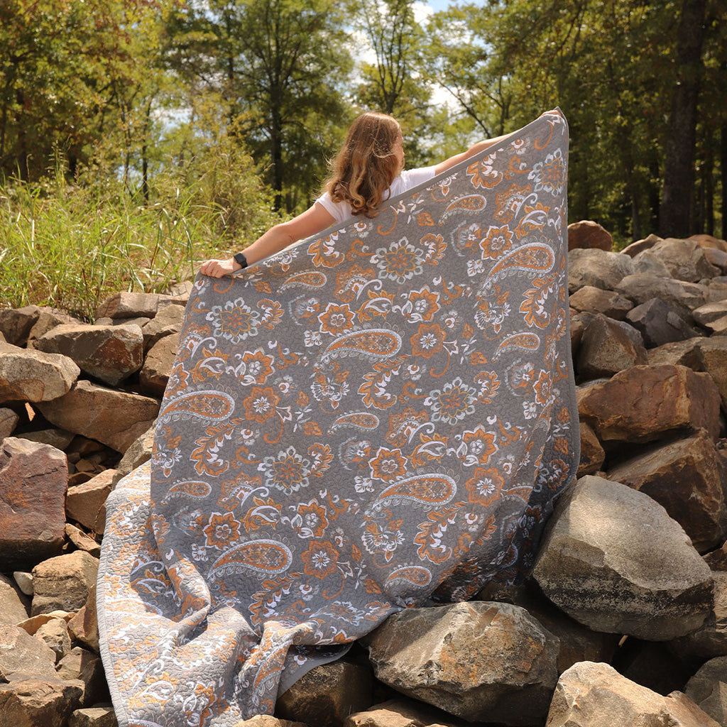 Abbie Western Paisley Reversible Quilt Set from HiEnd Accents