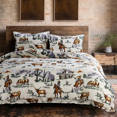 Ranch Life Western Toile Reversible Quilt Set – Western Passion