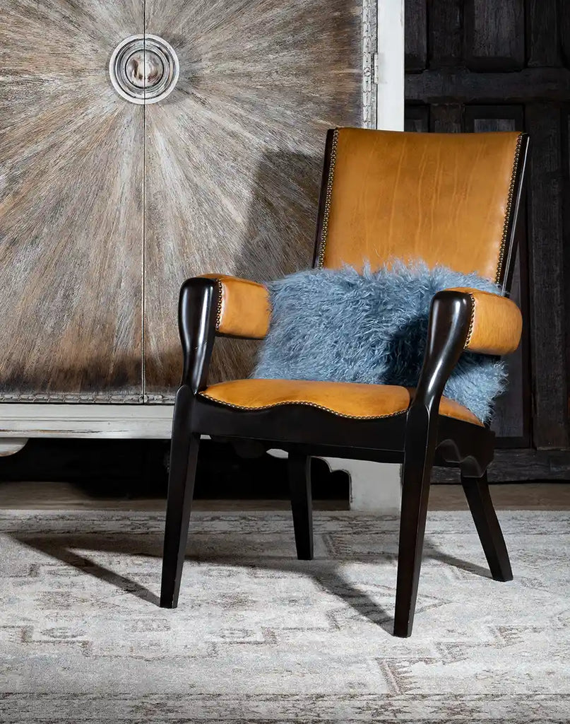 A close-up of the sturdy hardwood frame and legs of the Boleyn Leather Chair, highlighting its durability and refined craftsmanship.