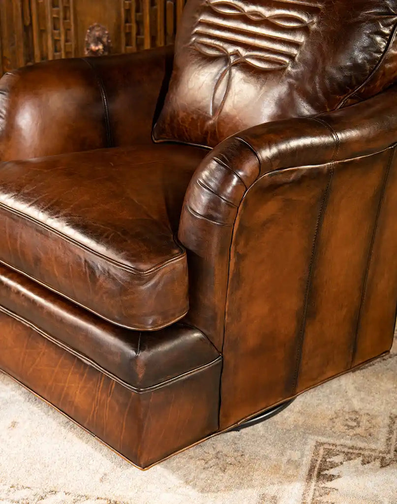 Plush seat cushion of the Brono Swivel Glider Chair, offering exceptional comfort and support.