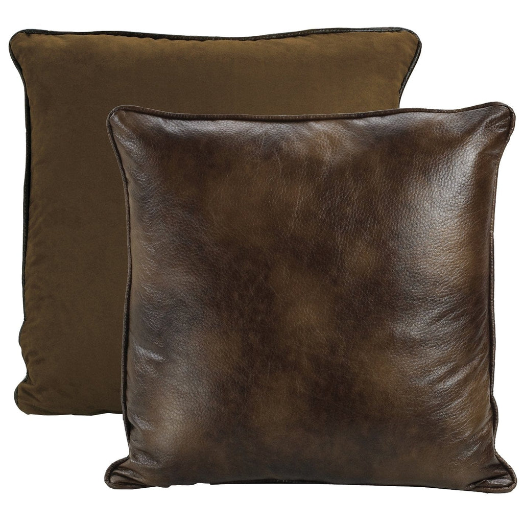 Brown Faux Suede/Leather Reversible Euro Sham from HiEnd Acceents