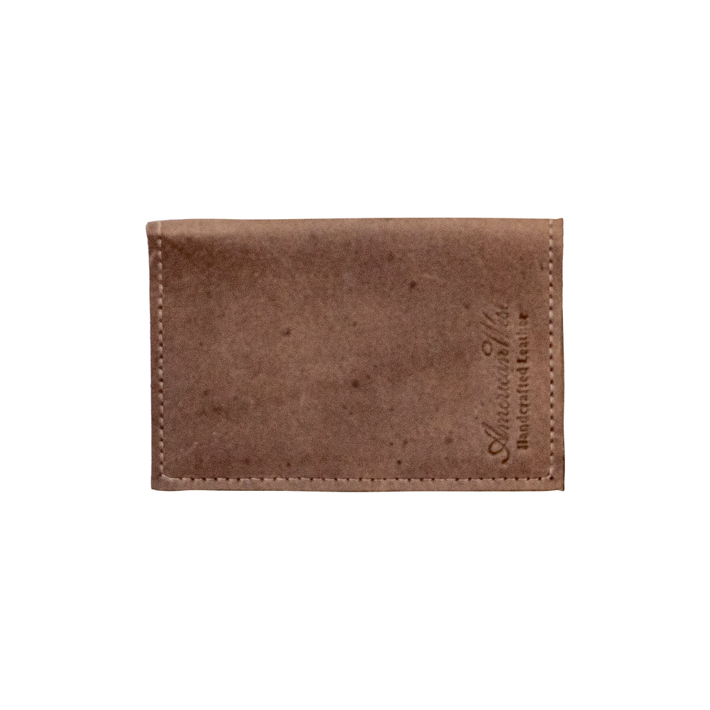 back of brown leather passport holder