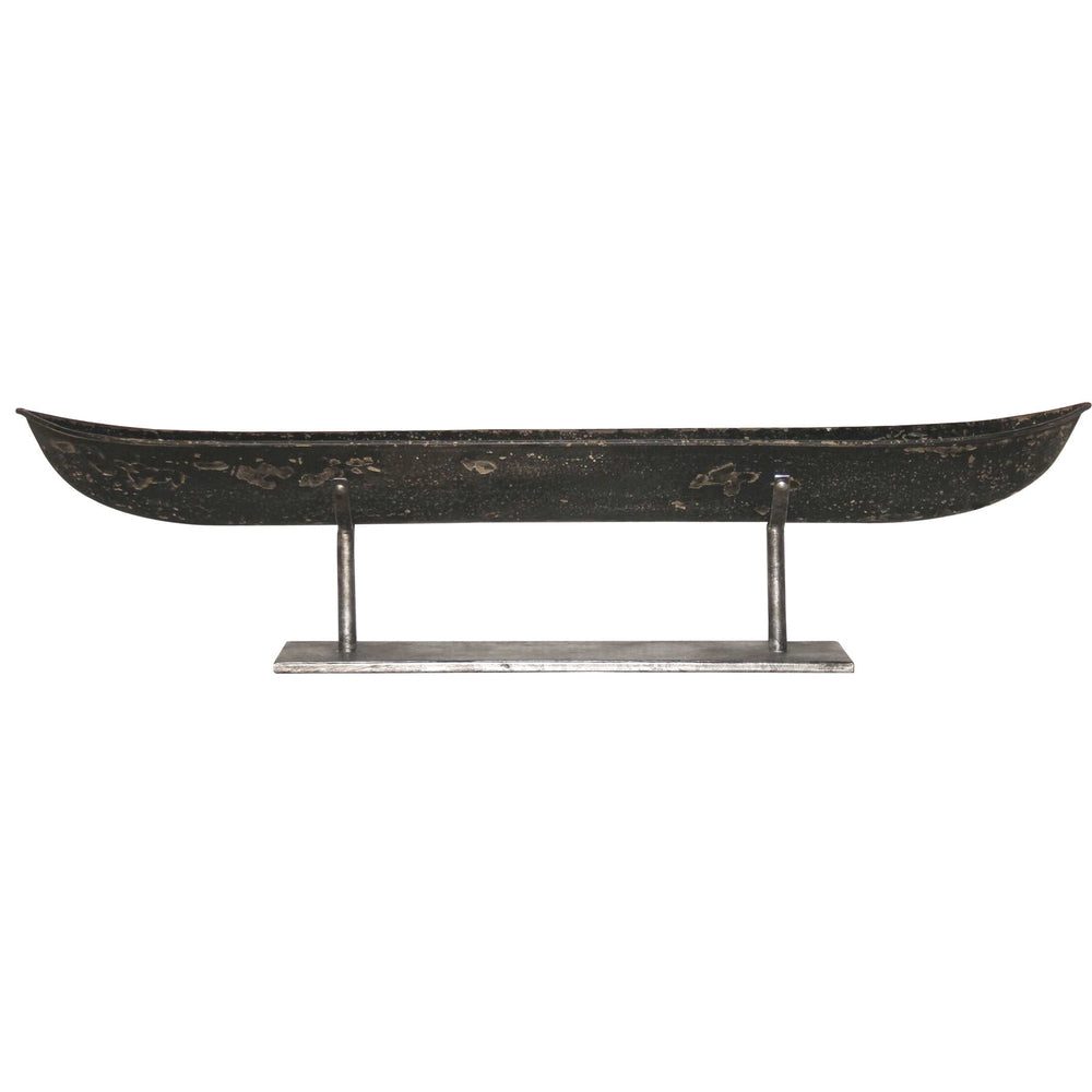 Elegant black kayak bowl featuring silver undertones and modern silver stand.