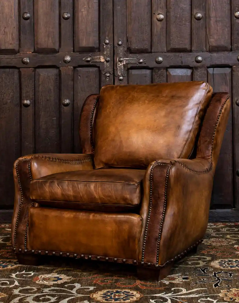 The Farmhouse Ranch Chair boasts a timeless design and unmatched comfort. 