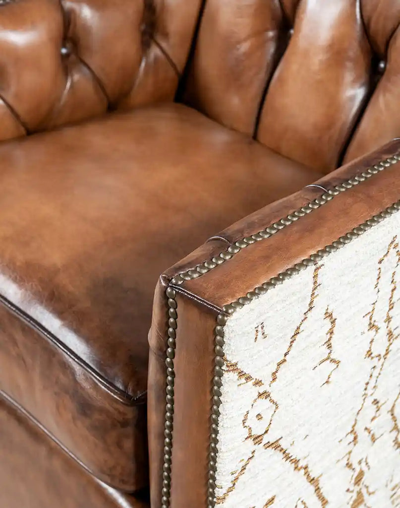 Close-up of the plush cushioning on the Oceanside Swivel Chair, ensuring ultimate comfort and support.