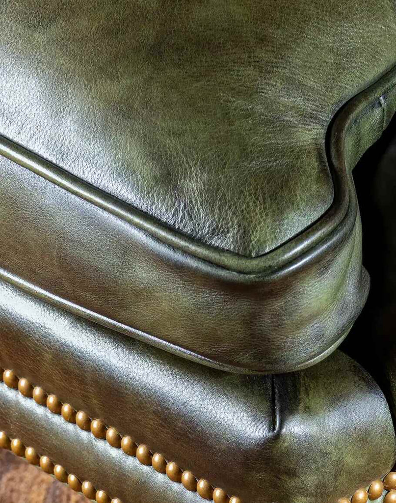 Close-up of the tailored seams on the cushion, showcasing the meticulous craftsmanship.