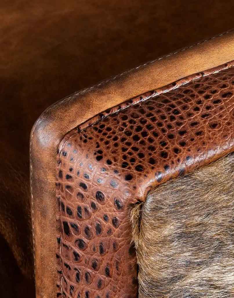 A macro shot of the expert stitching and seamwork, highlighting superior craftsmanship.