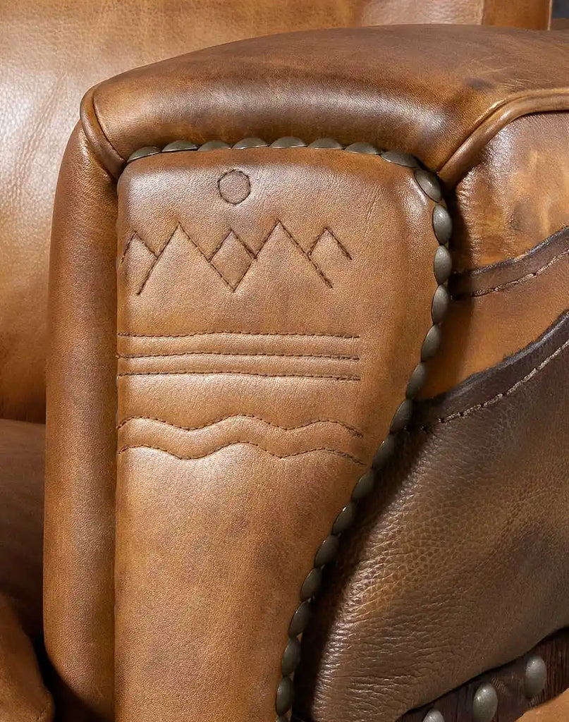 Close-up image of the delicate stitching pattern on the arm panels, adding a sophisticated touch to the design.