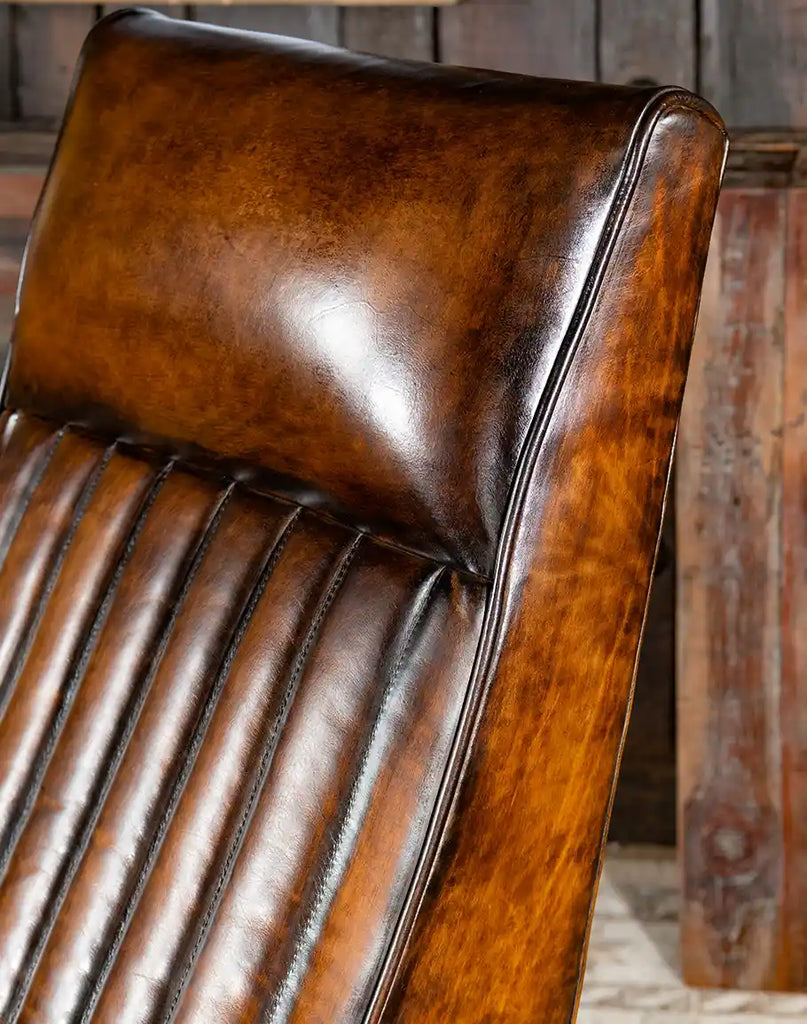 Close-up of the plush and supportive seat cushion of the Tennessee Leather Recliner, designed for optimal comfort.