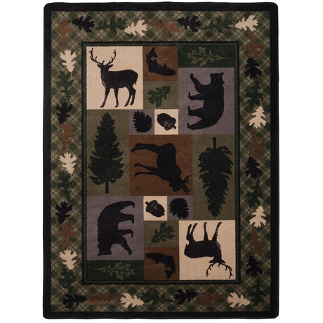 Green Whitetail Deer Rug, Green Deer Rug, Deer Area Rug, Whitetail Rug, Green Cabin Rug, Green Cabin Area Rug, Green on sale Lodge Rug, Cabin Rugs