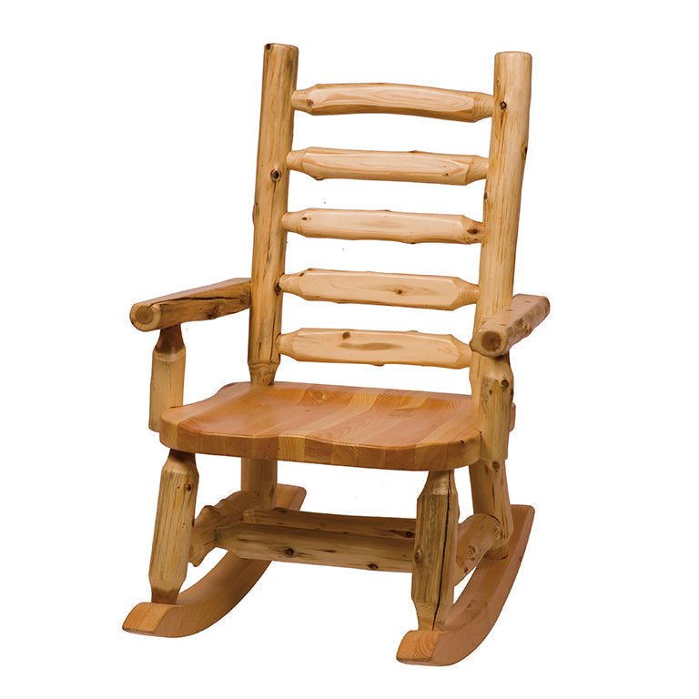 Cedar log rocking discount chair