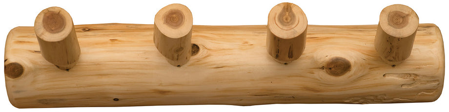 White Cedar Half Log Peg Coat Towel Rack -  Log