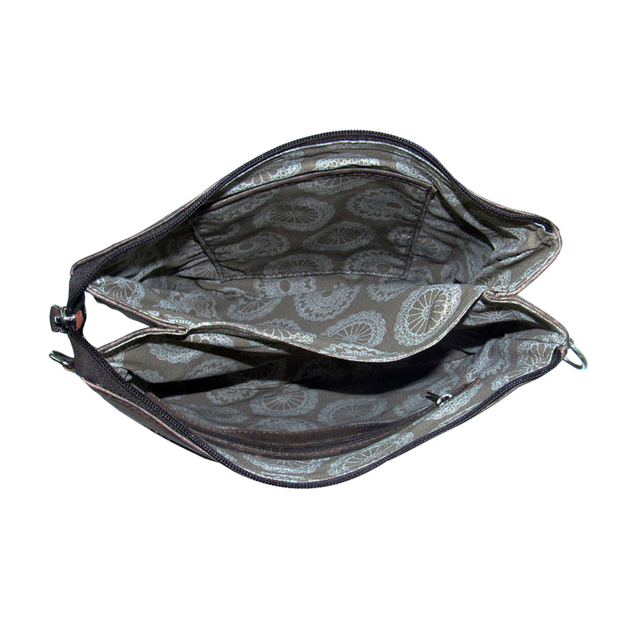 Cross Body Sling Bag With Multi Compartment For Easy Travel In Dark Br