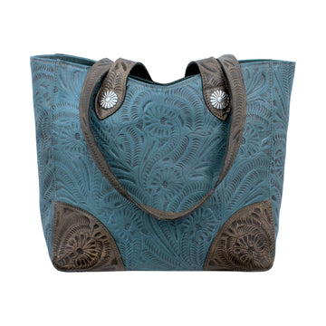 Vandiver Hand Tooled Leather Clutch - Caramel Brown