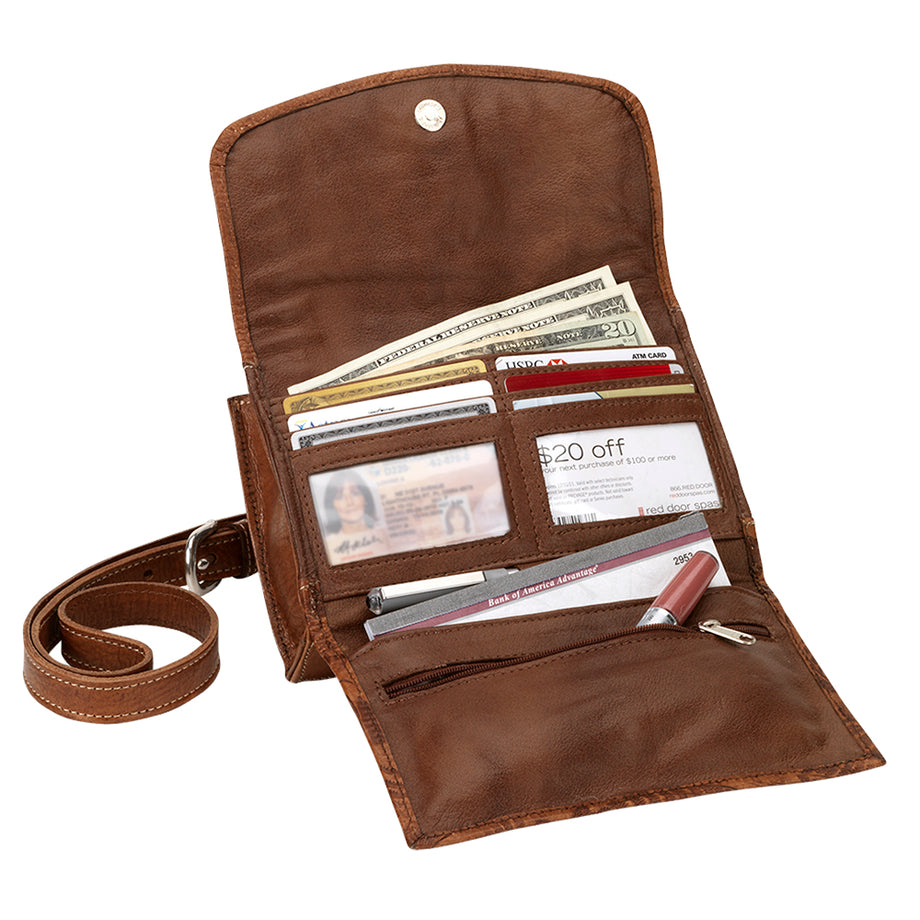 Stone Mountain Double Zip Around Genuine Leather Organizer Wallets