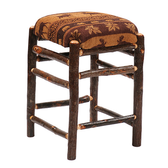 Fireside Lodge Hickory Barstool with Square Upholstered Seat SF