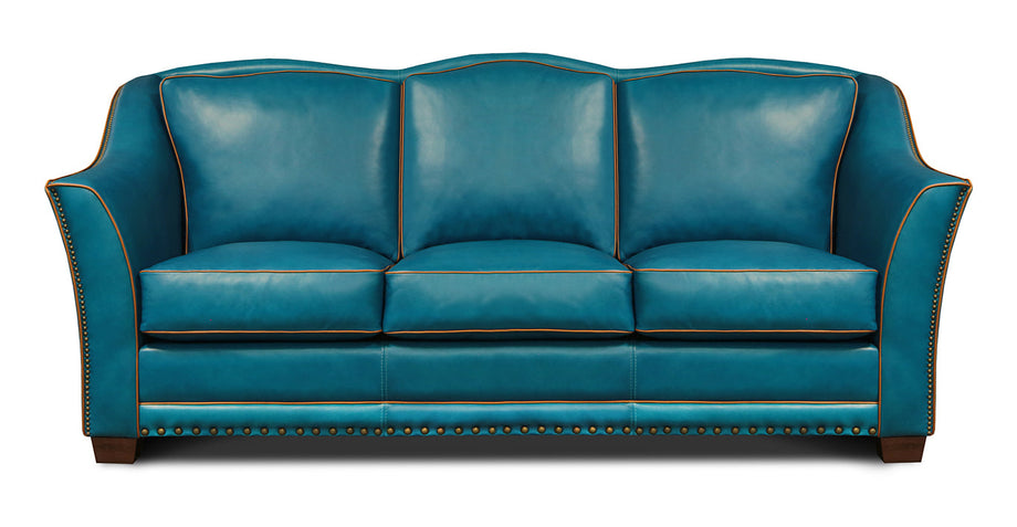 Turquoise leather deals sofa set