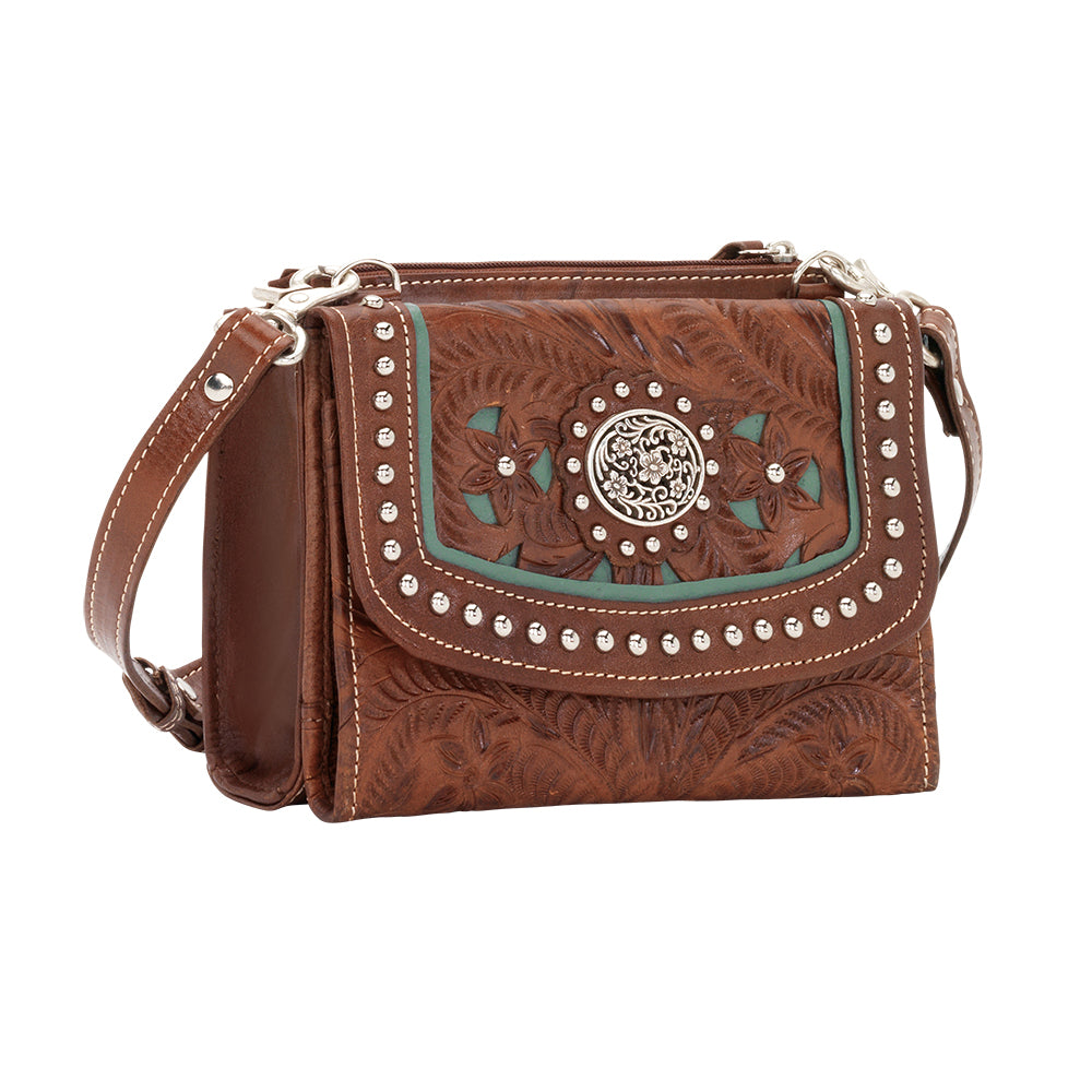 American West Purse, Tooled, Studs, Shoulder Carry --Retails $198-- – Posh  Consignment Shoppe