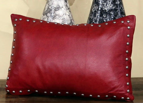 Red Leather Pillow