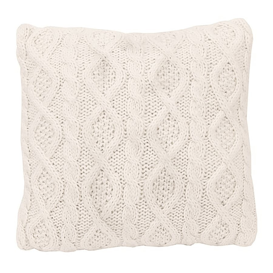 White cable 2024 knit pillow