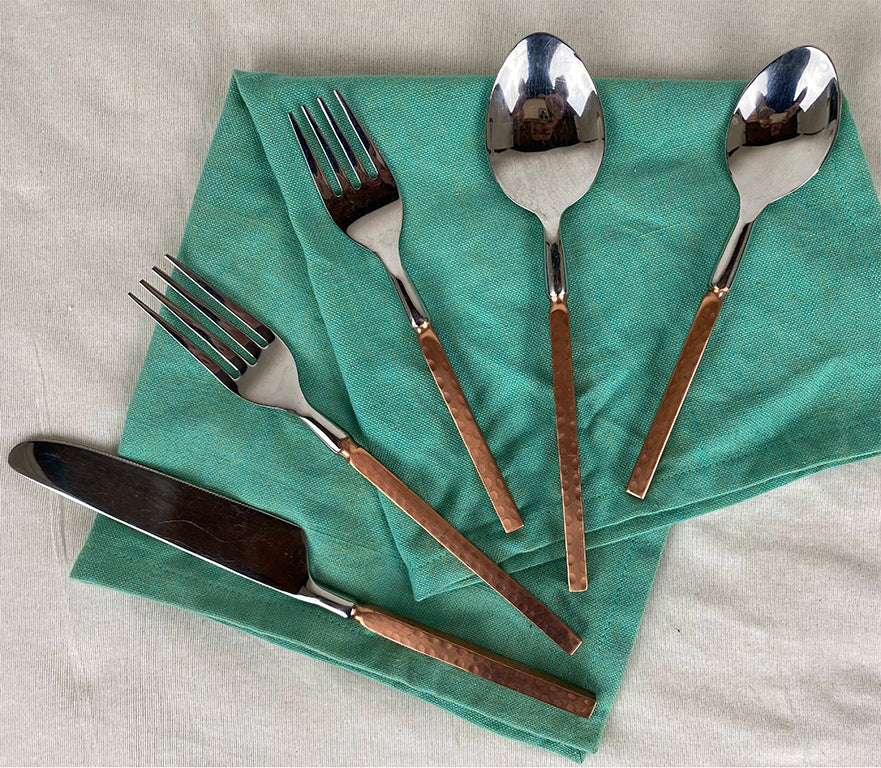 Forged Rustic Gold Handle Flatware