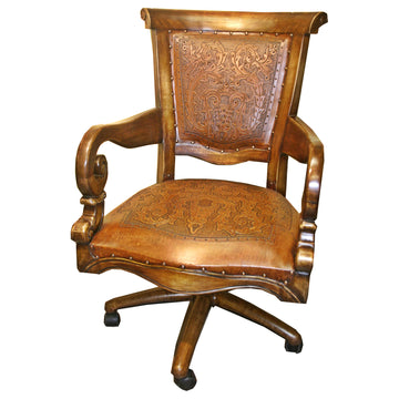 Sanderson Western Leather Desk Chair, King Ranch Furniture