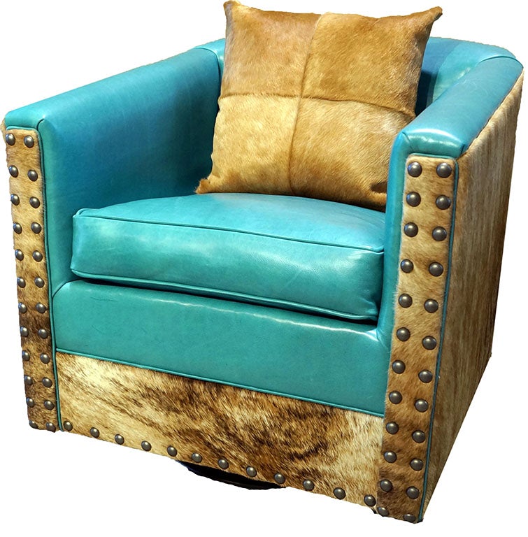 Turquoise Trail Swivel Glider Chair Western Passion