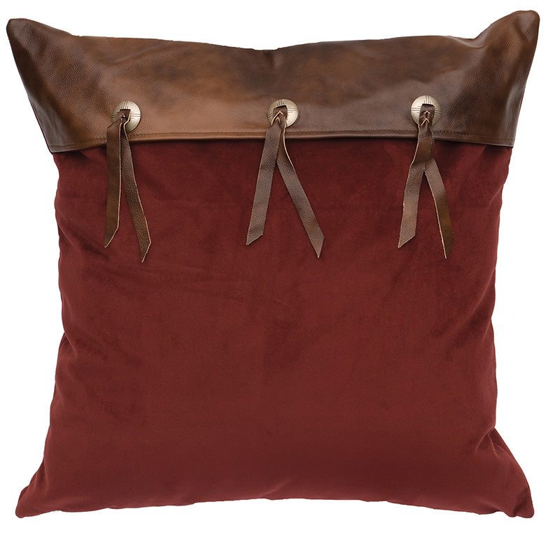 Set of 2 Wooded River Lodge Cabin Faux Leather 16 Throw Pillows Rustic  decor