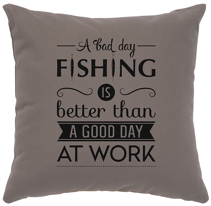 Wooded River Lodge Accent Pillow Fishing Day - Chrome – Western