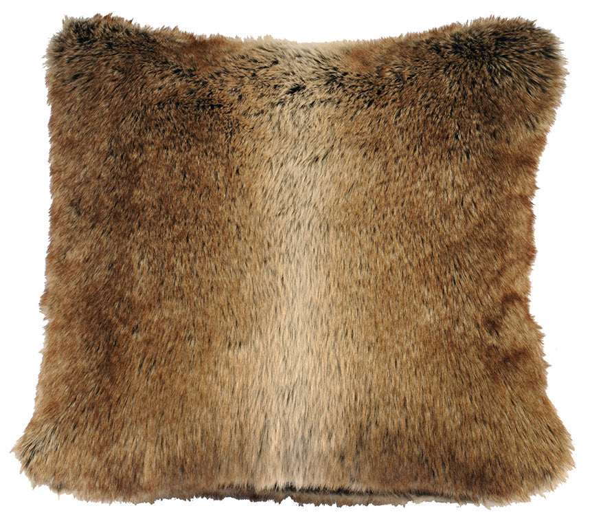 Gold faux fur cheap pillow