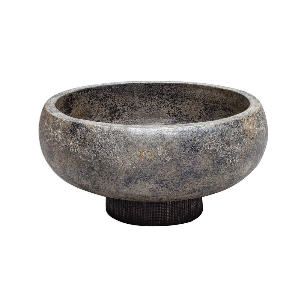 Beautiful aged black terracotta decorative bowl with a rustic finish, perfect for adding style and character to any tabletop or home décor.